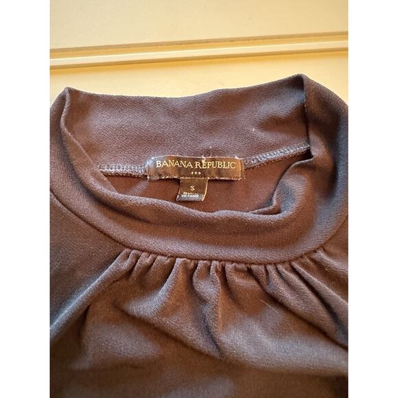 Banana Republic Women's Size S Basic Black Solid Polyester High Neck Regular - Picture 3 of 6